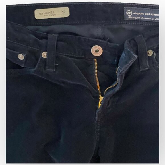 AG Adriano Goldschmied, The Stevie, Navy Blue Corduroy, Slim Straight Womens 27R - Picture 5 of 11